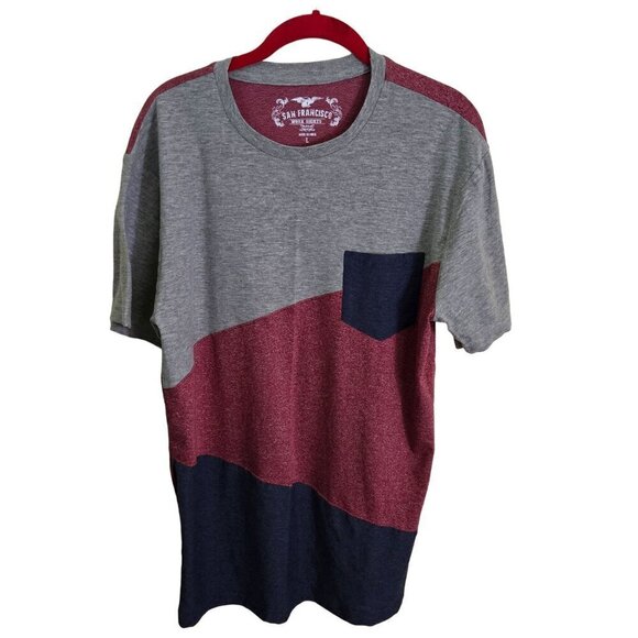 San Francisco Work Shirts Colorblock Tee Shirt Size L - Picture 1 of 4